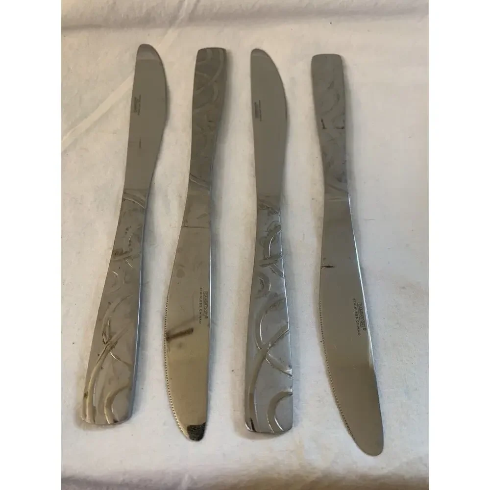 Cambridge Conquest Sand Knifes Stainless Steel Lot 4 Vintage Flatware China